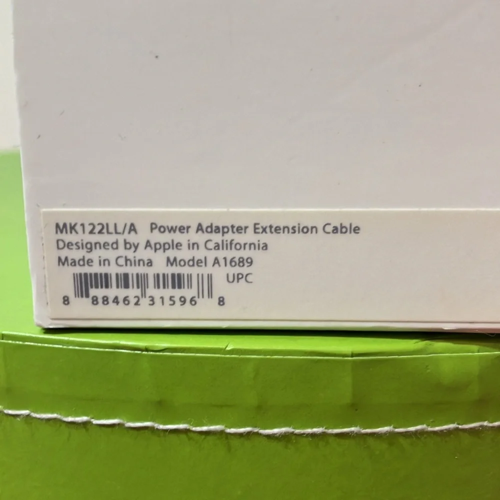 Apple Power Adapter Extension Cable Model A1689 (MK122LL/A) NWT
